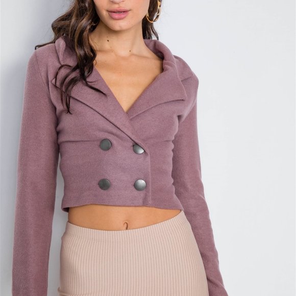 🎀Double Breasted Peacoat Crop Jacket🎀 - Picture 2 of 4